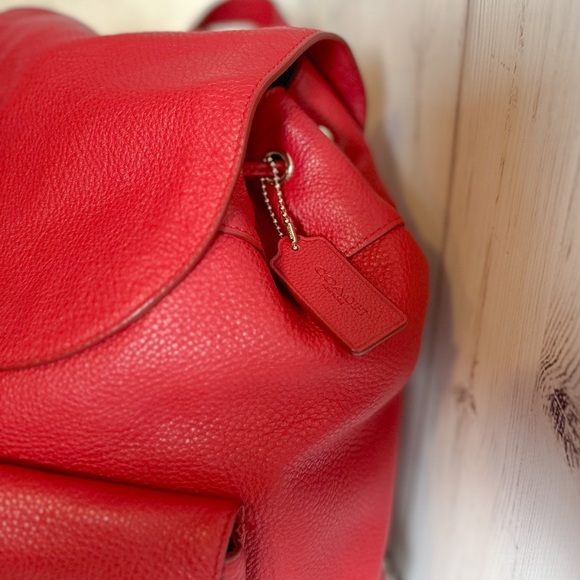 Coach Billie Backpack: Red, Pebbled Leather - Picture 4 of 8